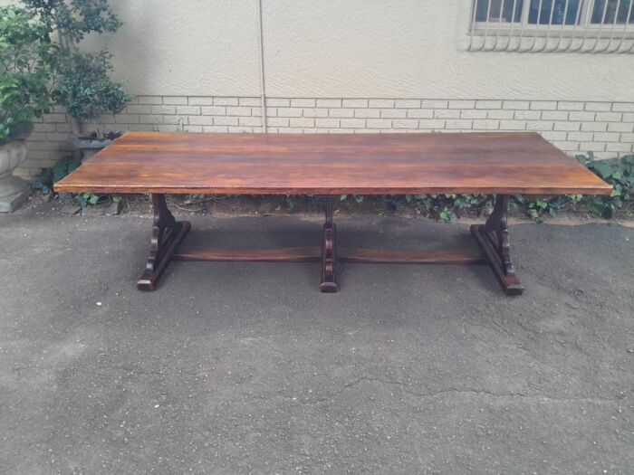 A 19th Century Sleeper Wood Refectory / Dining Table - Image 2