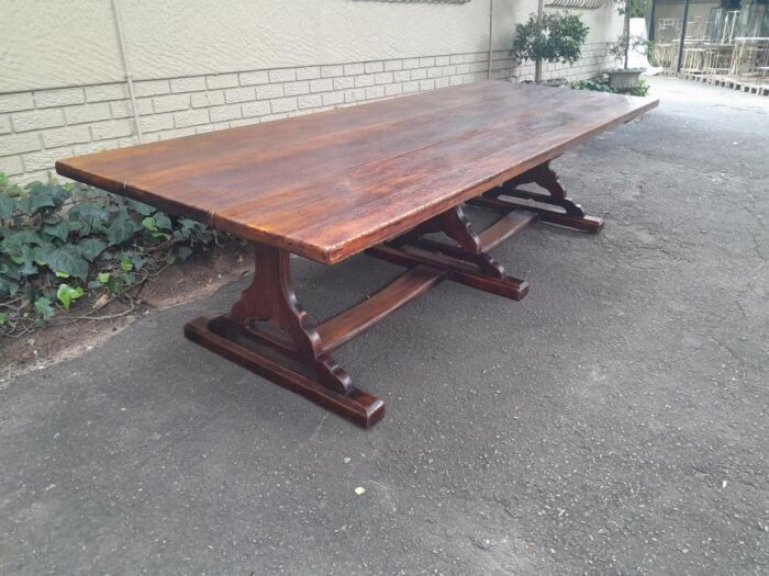 A 19th Century Sleeper Wood Refectory / Dining Table - Image 3