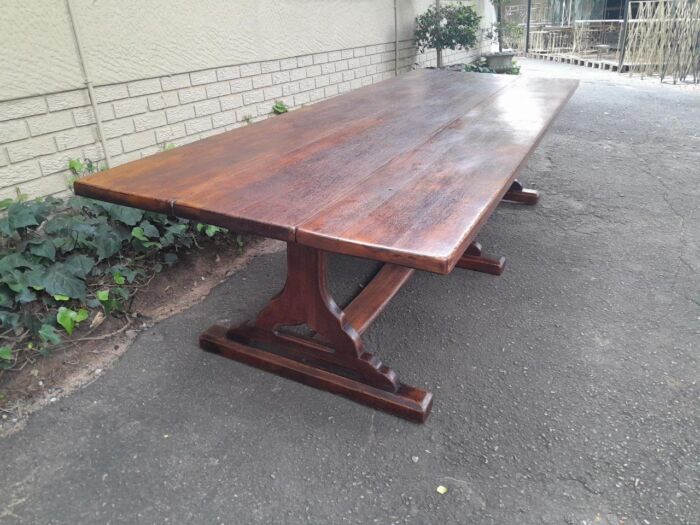 A 19th Century Sleeper Wood Refectory / Dining Table - Image 5