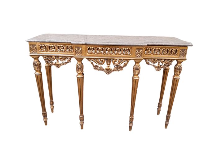 A 20TH Century French Style Gilt Console Table with Marble Top