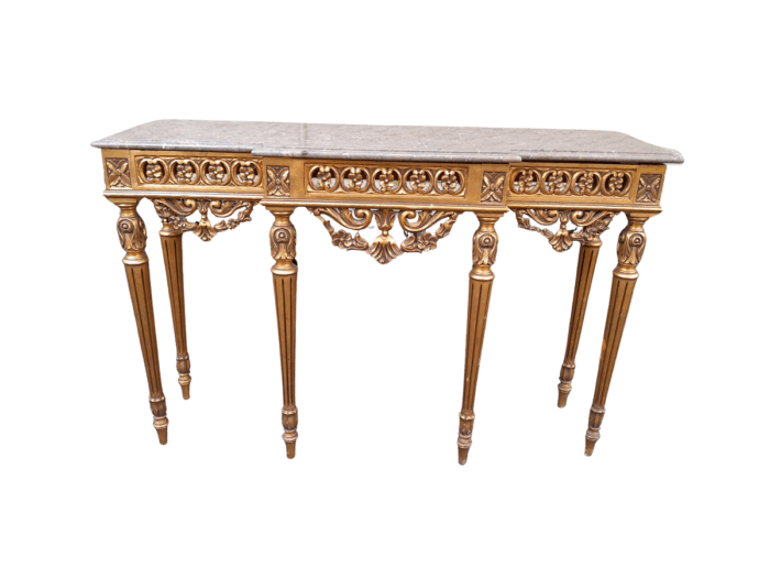 A 20TH Century French Style Gilt Console Table with Marble Top