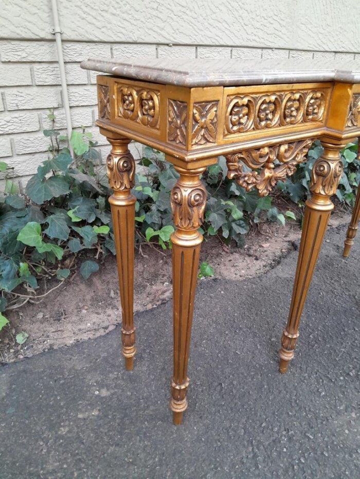 A 20TH Century French Style Gilt Console Table with Marble Top - Image 6