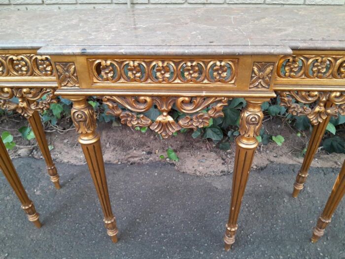 A 20TH Century French Style Gilt Console Table with Marble Top - Image 8