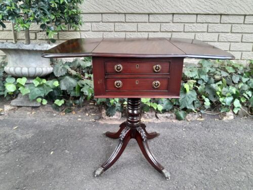 An Antique Victorian Mahogany Sofa Table with BADA (British Antiques Dealers Association) with Drawers and Castors
