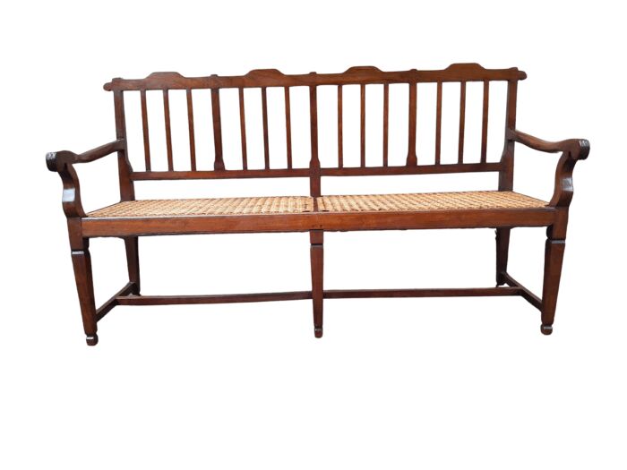 A 19th Century Cape Stinkwood Neo Classical Bench with Rattan Seat