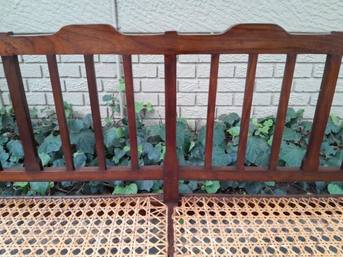 A 19th Century Cape Stinkwood Neo Classical Bench with Rattan Seat - Image 6