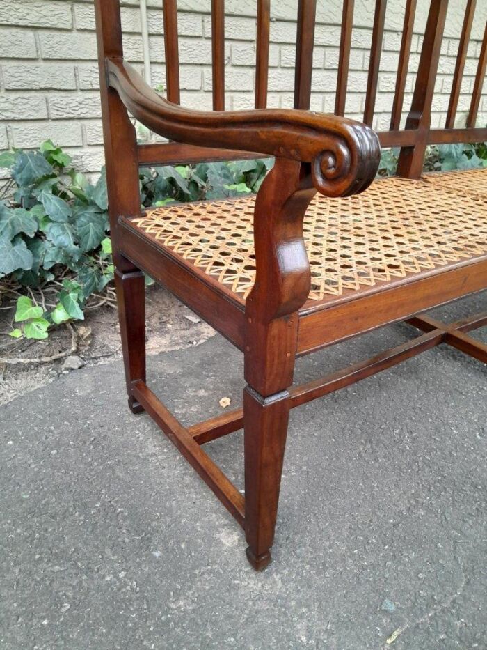 A 19th Century Cape Stinkwood Neo Classical Bench with Rattan Seat - Image 7