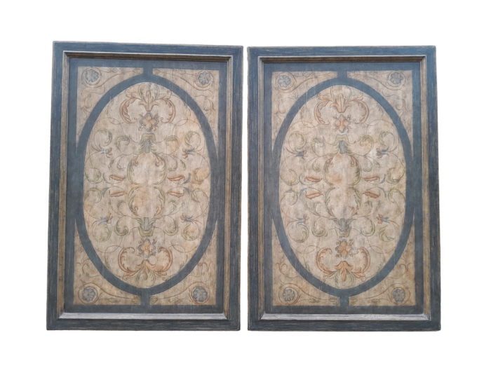 A 20th Century Pair of Painted Wooden Panels