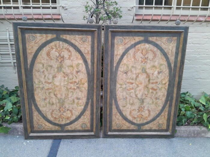 A 20th Century Pair of Painted Wooden Panels - Image 2