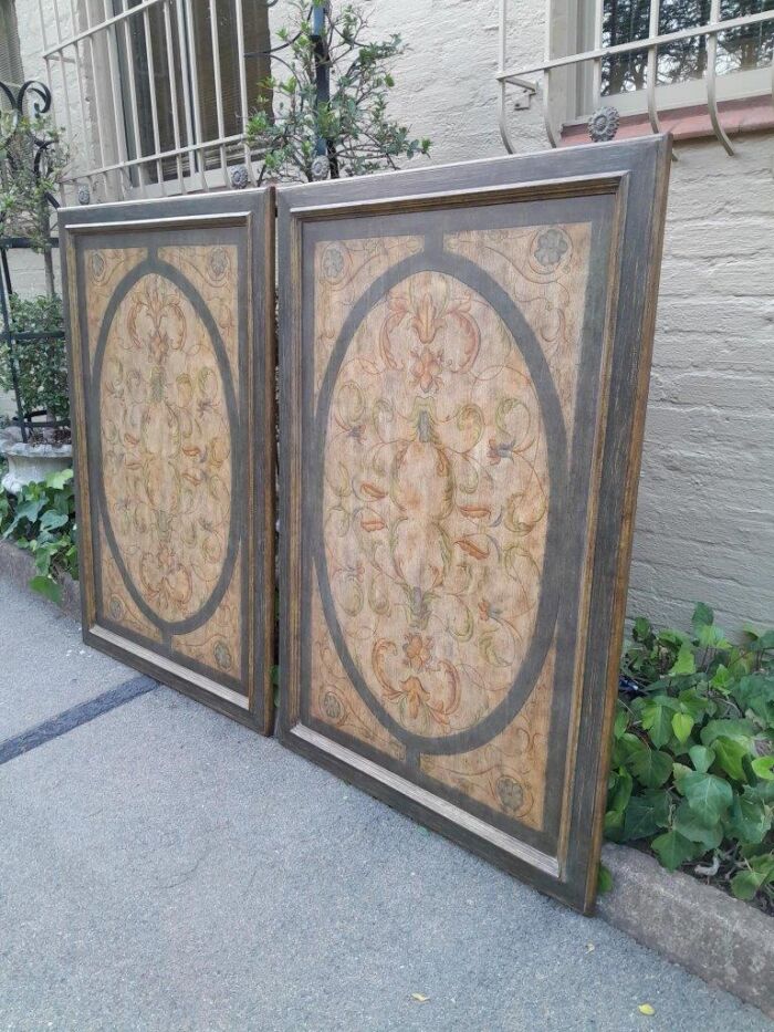 A 20th Century Pair of Painted Wooden Panels - Image 3