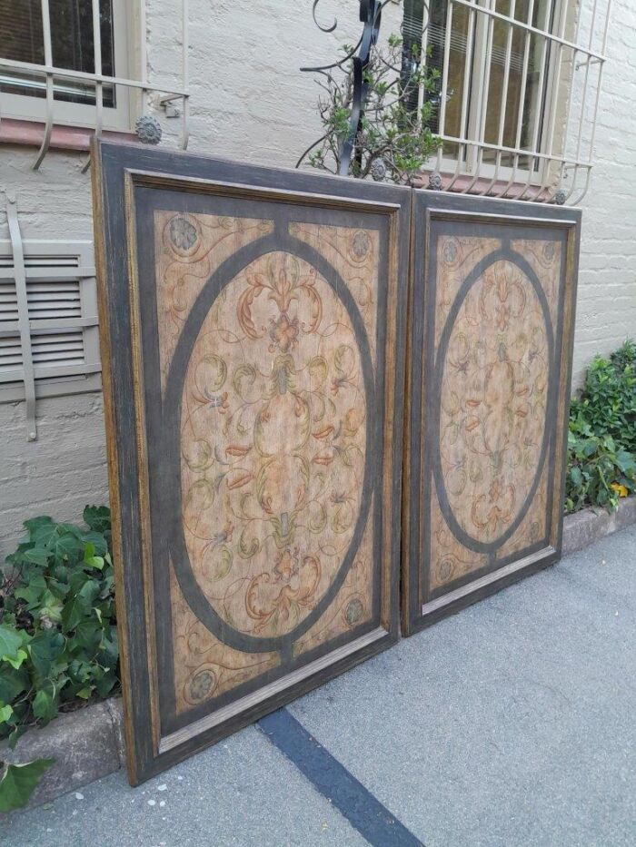 A 20th Century Pair of Painted Wooden Panels - Image 4