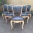 A 20th Set of Six French Style Dining Chairs in a Bleached Contemporary Finish and Upholstered in Leather