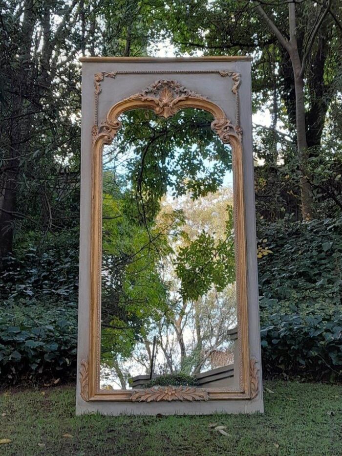 A 20TH Century French Style Carved, Gilded and Painted Mirror of Large Proportion - Image 3
