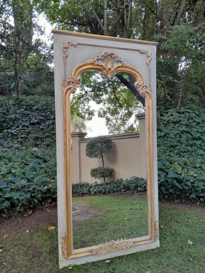 A 20TH Century French Style Carved, Gilded and Painted Mirror of Large Proportion - Image 6
