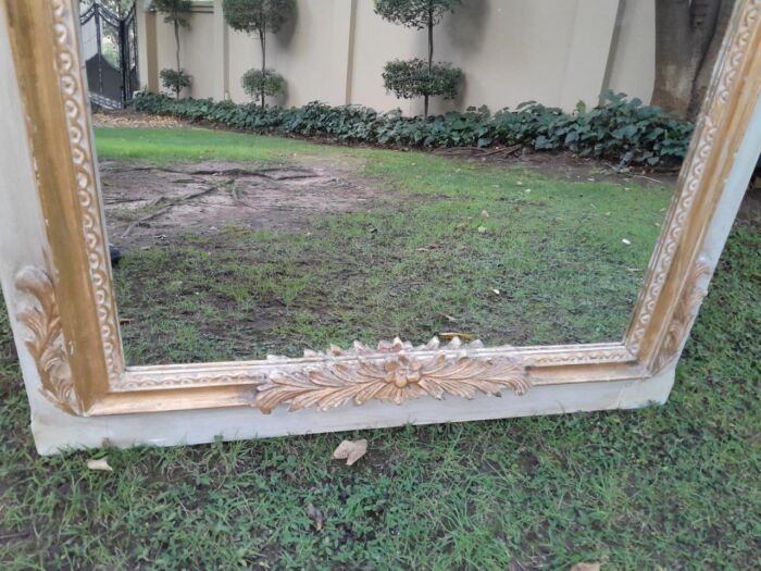 A 20TH Century French Style Carved, Gilded and Painted Mirror of Large Proportion - Image 8