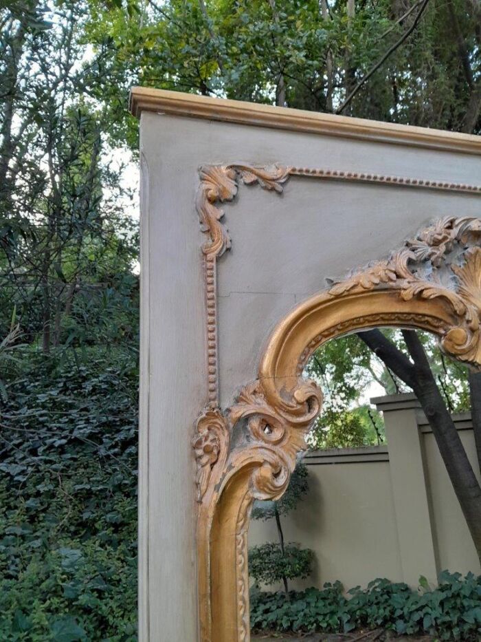 A 20TH Century French Style Carved, Gilded and Painted Mirror of Large Proportion - Image 9