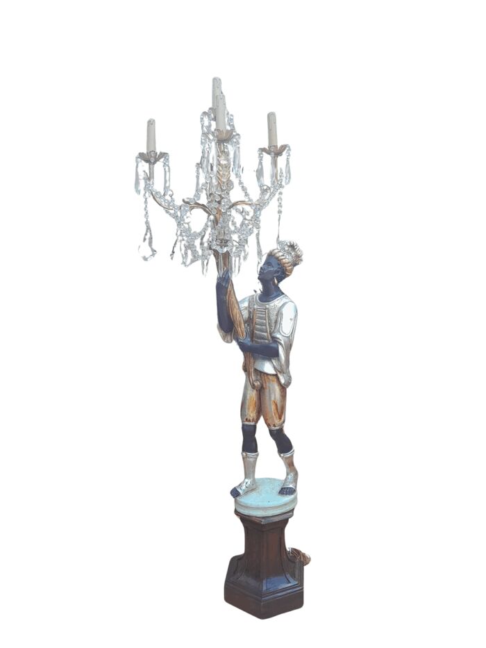 A Large Venetian Style Blackamoor Chandelier Lamp of Large Proportion