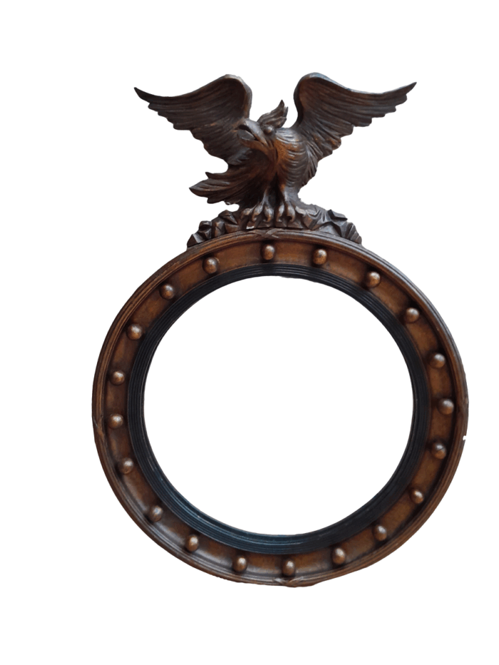 An Antique Regency Convex Eagle Mirror