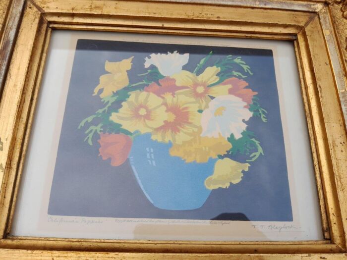 A 20TH Century California Poppies in an Ornately Carved Frame, Signed and Titled by Thomas Todd Blaylock - Image 3