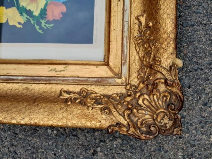 A 20TH Century California Poppies in an Ornately Carved Frame, Signed and Titled by Thomas Todd Blaylock - Image 4
