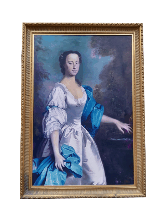 A Large 20th Century Giclee Print on Canvas of a Lady