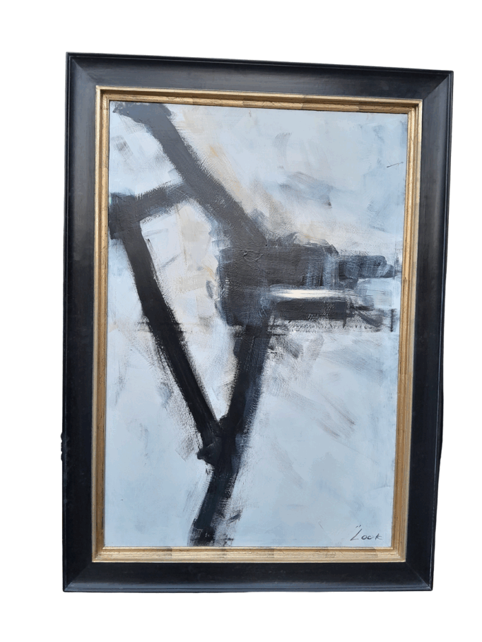 An Ornately Framed Abstract Composition Signed and Framed in a Handmade Frame
