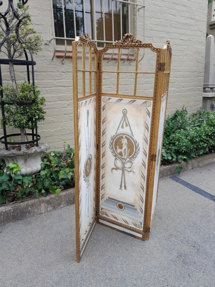 A Late 19th/Early 20TH Century French Carved Wooden Gilt Three Panel Screen With Mirrored Top Panels - Image 3