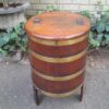 A Late 19th Century Cape Brassbound Oak Water Balie, Hinged Lid and Brass Bands on Legs - Image 3