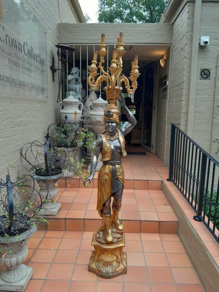 A 20th Century Decorative Gilt Blackamoor Candelabra of Large Proportion - Image 2