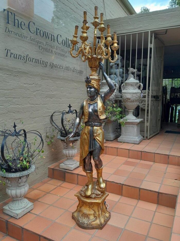 A 20th Century Decorative Gilt Blackamoor Candelabra of Large Proportion - Image 3