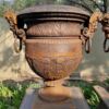 A 20TH Century Pair of French Cast Iron Urns / Planters on Plinths of Large Proportions - Image 7