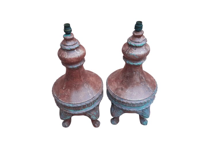 A 20TH Century Pair of Stone Lamps