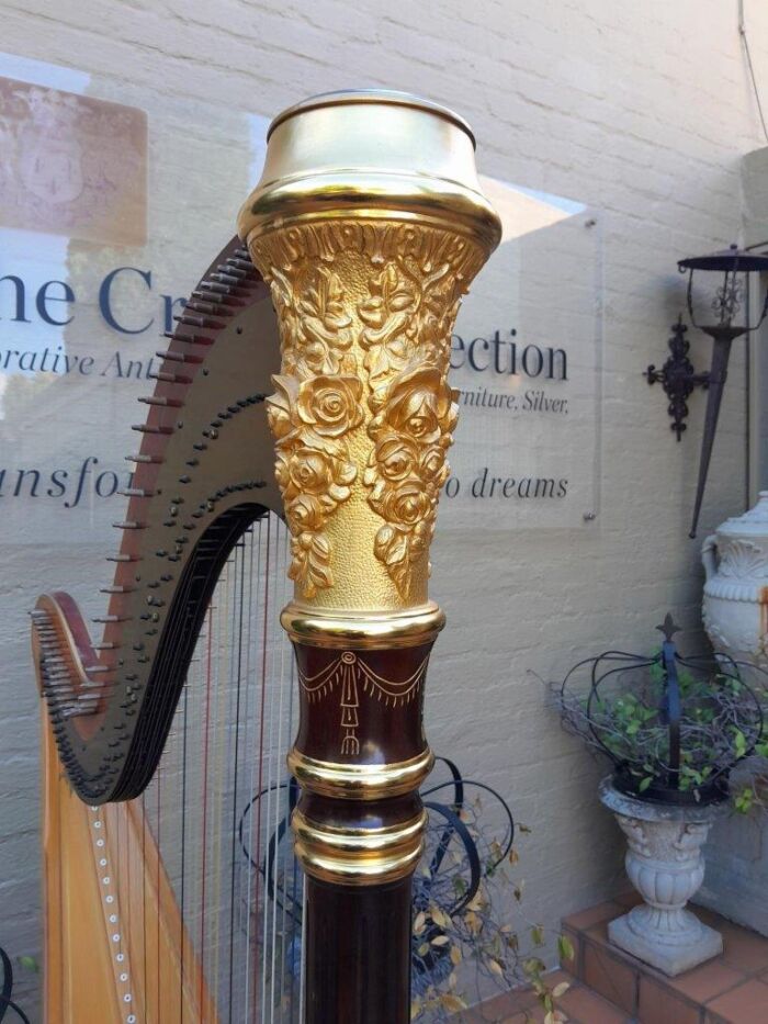 A 20th Century Venus Grand Harp on Gilt Wood Carved Base on Gilt Wood Bracket Feet. - Image 11