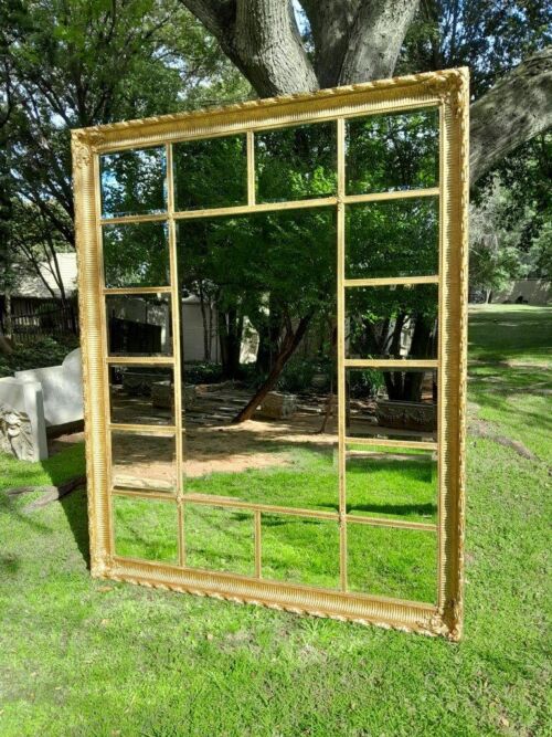 A Custom-made for The Crown Collection Bevelled Mirror in a Hand-made and Gilded with Gold Leaf Wooden Frame