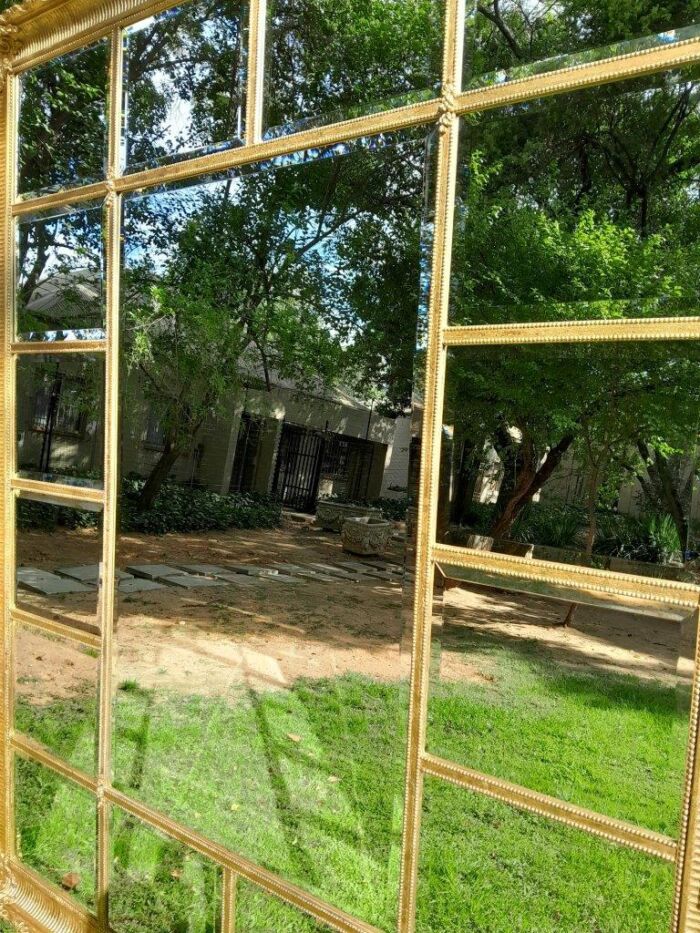 A Custom-made for The Crown Collection Bevelled Mirror in a Hand-made and Gilded with Gold Leaf Wooden Frame - Image 5