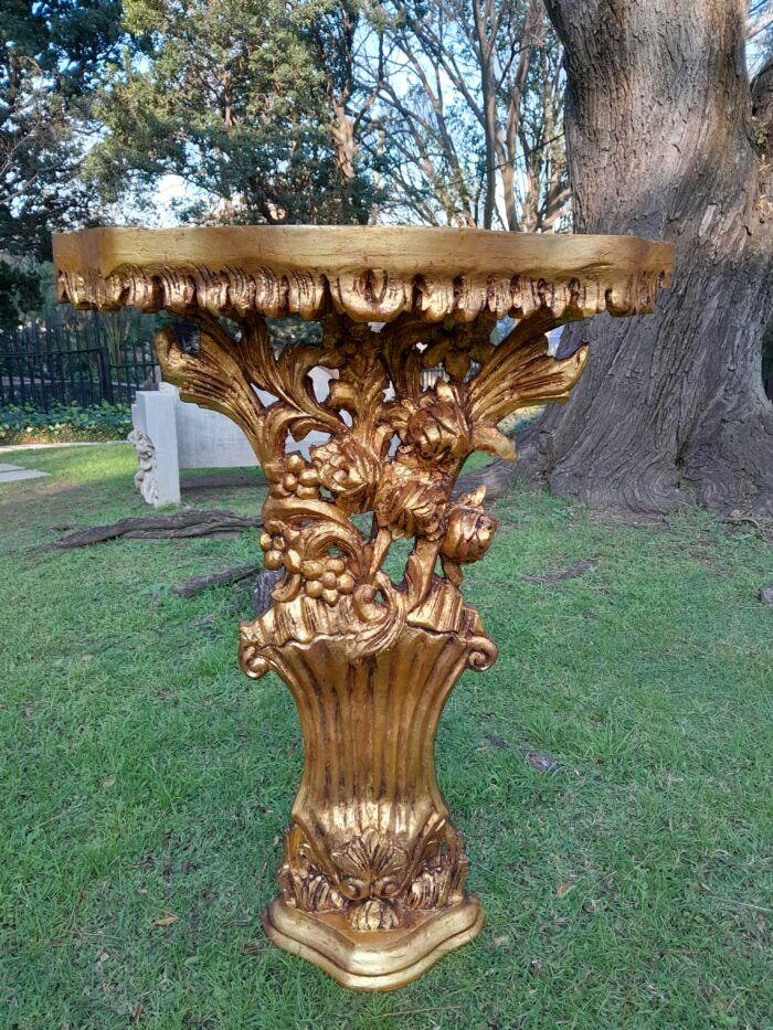 A Pair of Large French Style Carved and Gilded Wall Sconces Or Console Tables - Image 5
