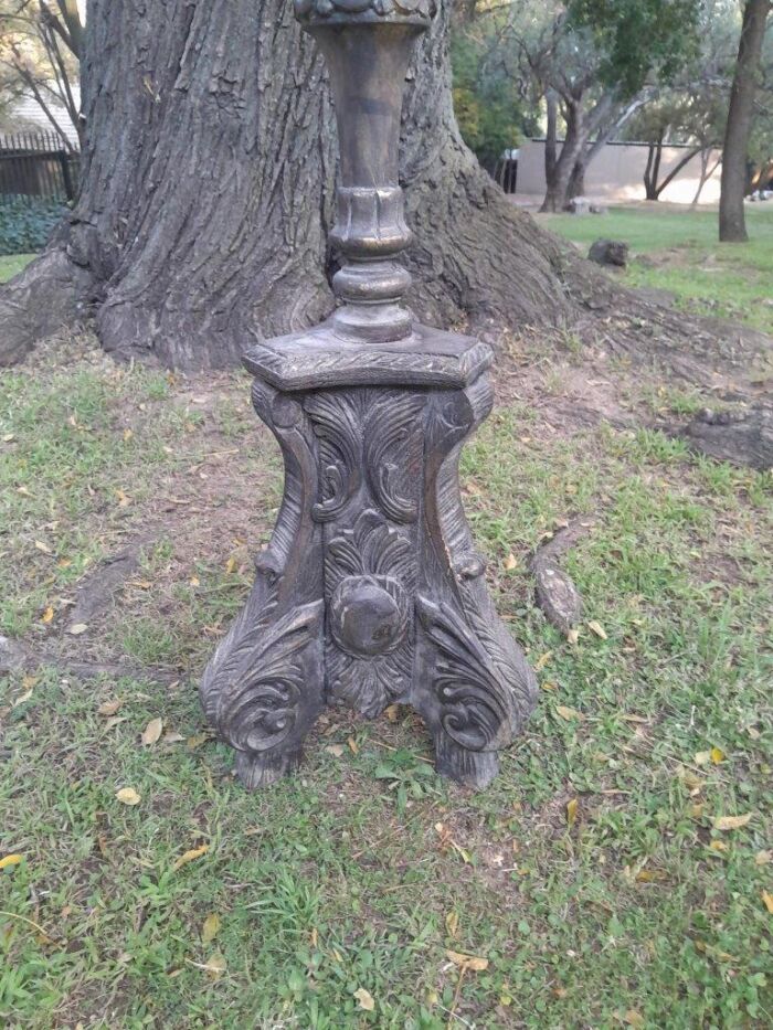 A French Style Carved and Gilded Floor or Table Candle Holder - Image 4