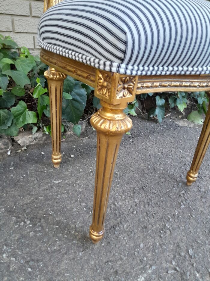 A Set of Eight French Style Carved Balloon and Rattan Back Chairs Upholstered in a Contemporary Fabric - Image 10