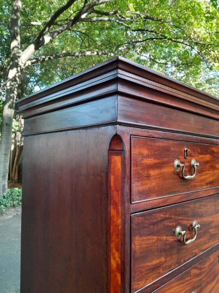 An 18th Century Georgian Mahogany Chest on Chest With Brass Handles - Image 7