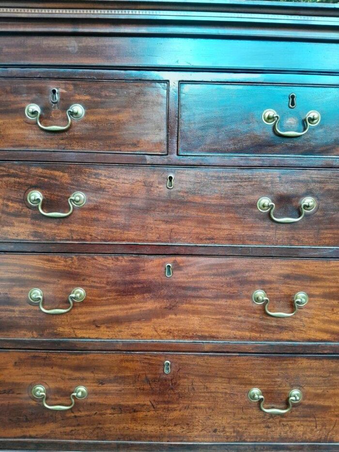 An 18th Century Georgian Mahogany Chest on Chest With Brass Handles - Image 13