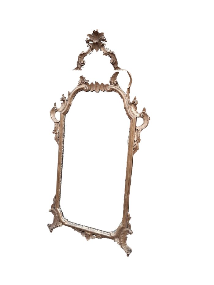 A 19th Century Rococo Style Ornately Carved Gilt Wood Mirror