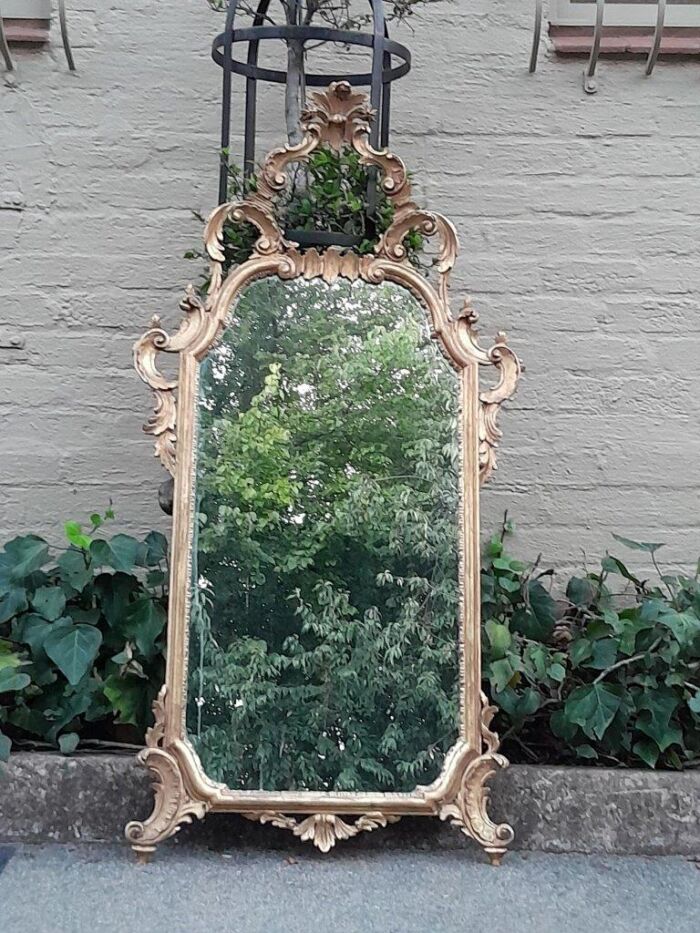 A 19th Century Rococo Style Ornately Carved Gilt Wood Mirror - Image 3