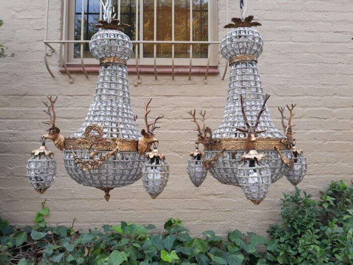 A French Empire Style Pair of Chandeliers - Image 2