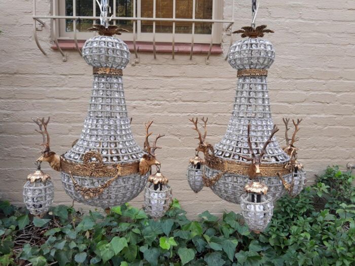 A French Empire Style Pair of Chandeliers - Image 3