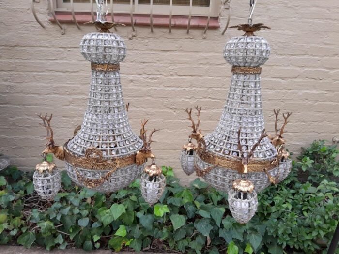 A French Empire Style Pair of Chandeliers - Image 4
