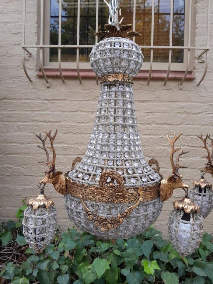 A French Empire Style Pair of Chandeliers - Image 5