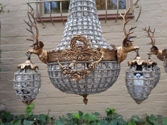 A French Empire Style Pair of Chandeliers - Image 7