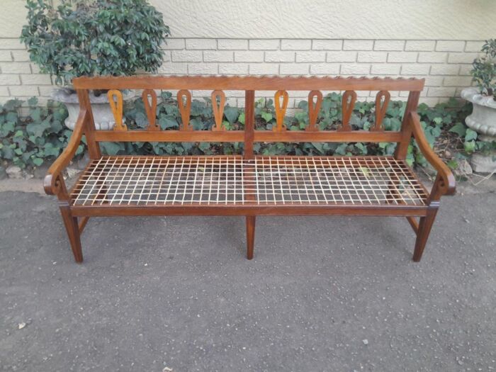 An Early 19th Century Cape Africana Stinkwood Riempies Bench - Image 3
