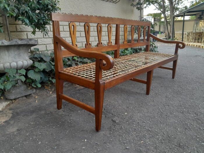 An Early 19th Century Cape Africana Stinkwood Riempies Bench - Image 4