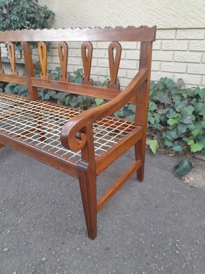 An Early 19th Century Cape Africana Stinkwood Riempies Bench - Image 6